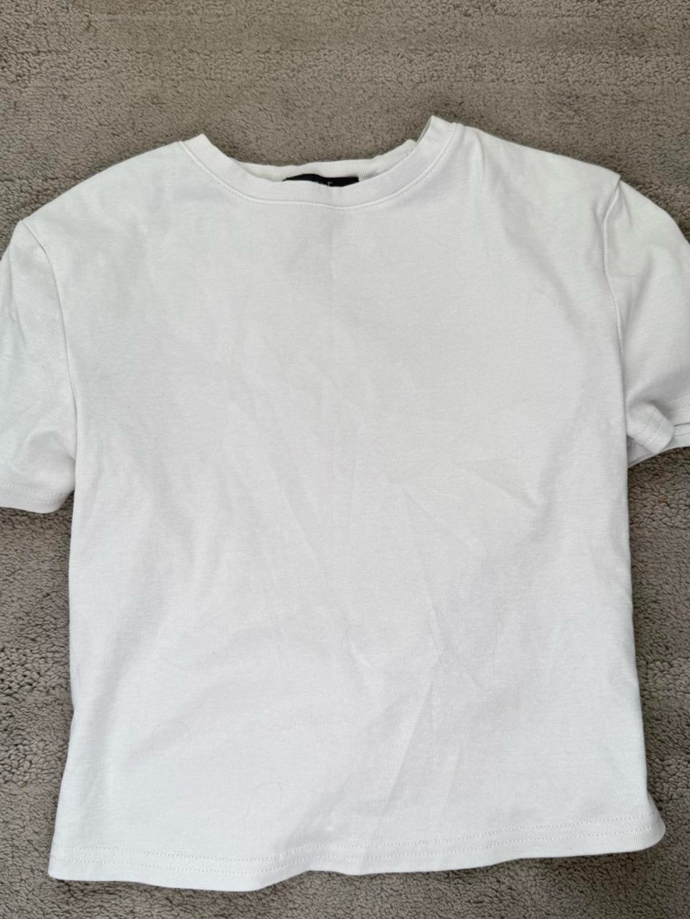 Women's White Cropped Tee